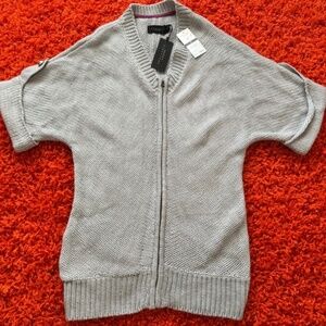 NEW $152 SANCTUARY GREY SWEATER CARDIGAN KNIT HAND-CRAFTED ZIPPER SIZE SMALL